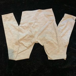 Lululemon White and Gray Heather Leggings